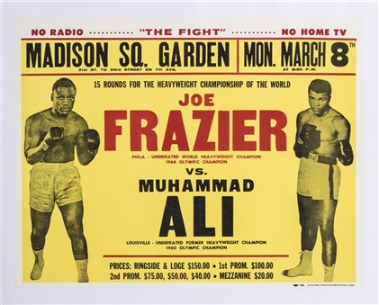 1971 Muhammad Ali vs. Joe Frazier "The Fight" On Site Poster